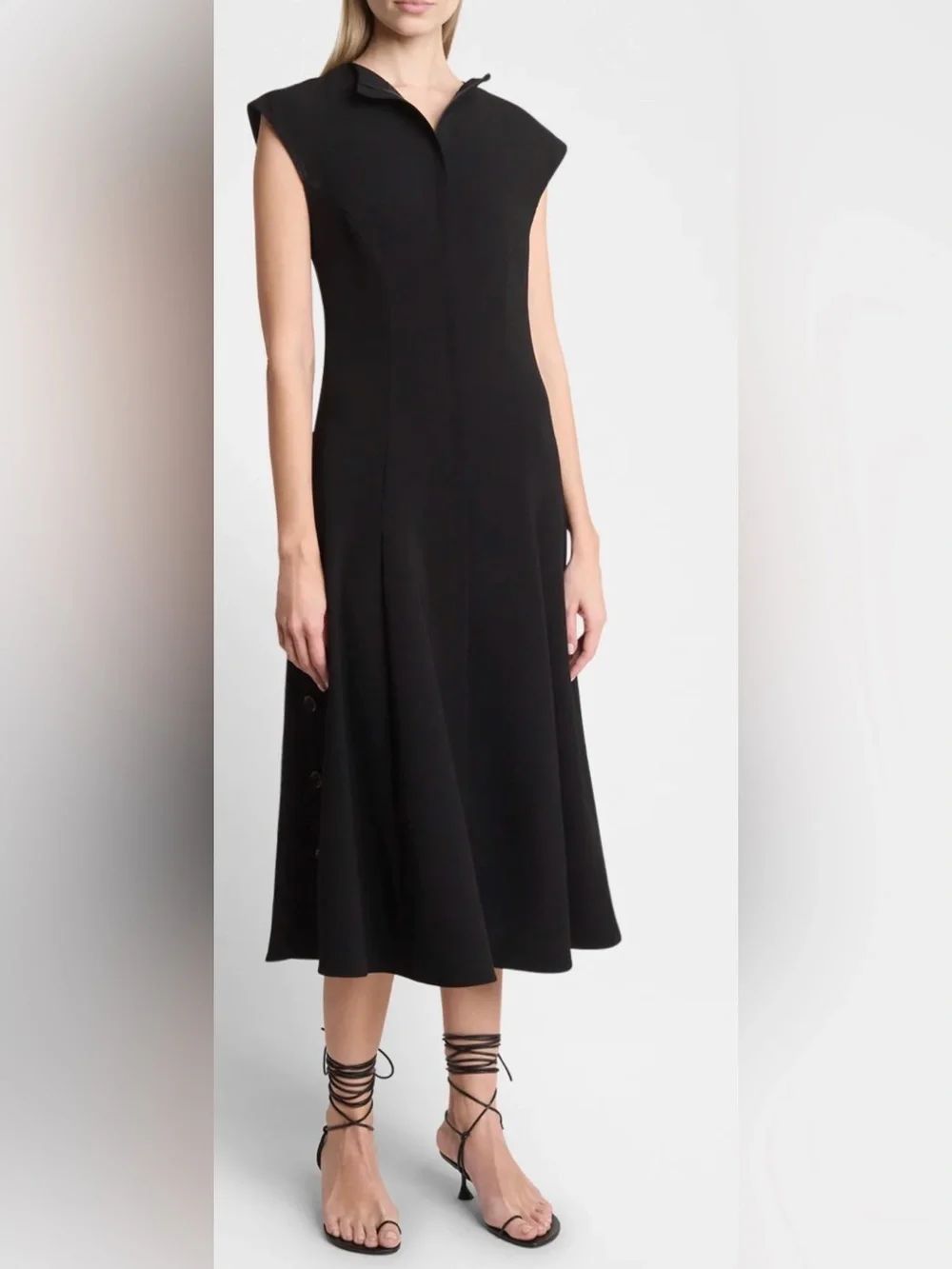 Proenza Schouler Women's Georgia Dress Black Sleeveless A-Line Dress - Picture 12 of 15